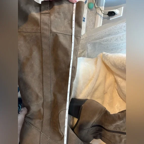 Lane Bryant Taupe Block Heeled Boots size 11 - Picture 9 of 10